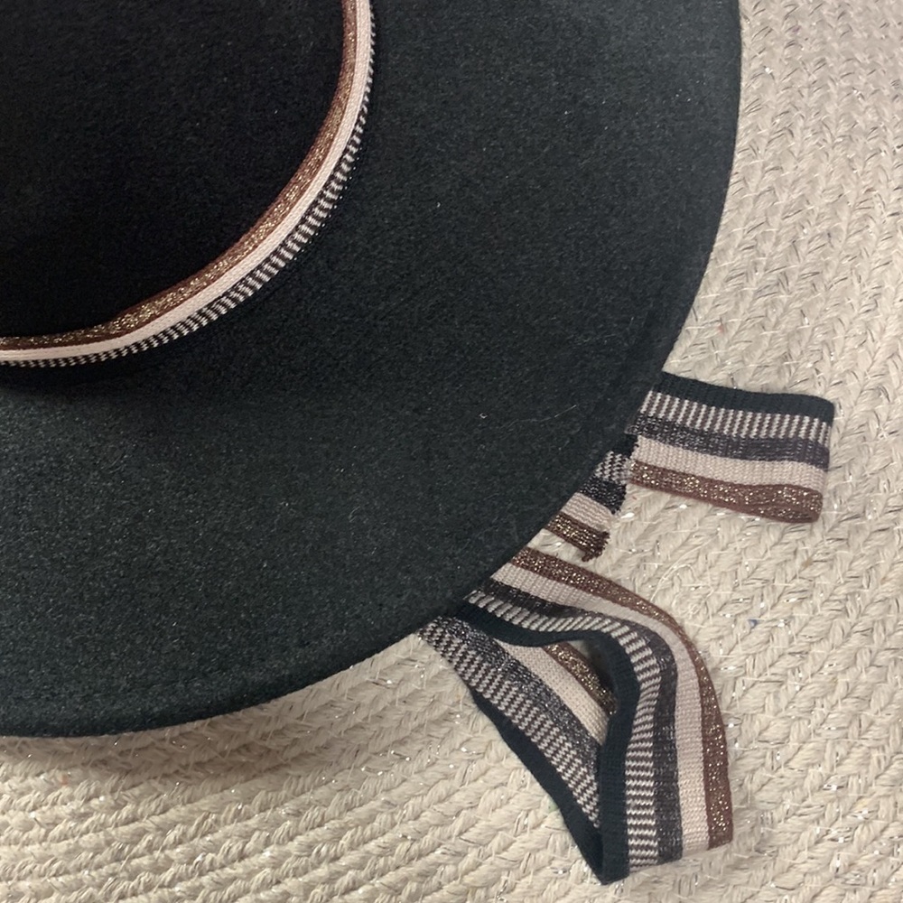 Anthropologie BLACK tie hat new without tags one size - Picture 6 of 7